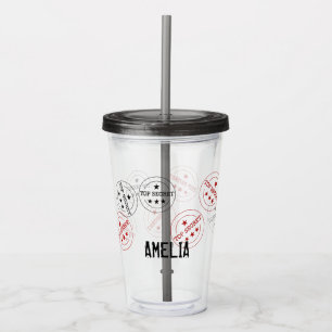  Top Secret Personalised  Acrylic Tumbler