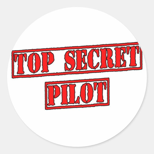 Top Secret Pilot Classic Round Sticker (Front)