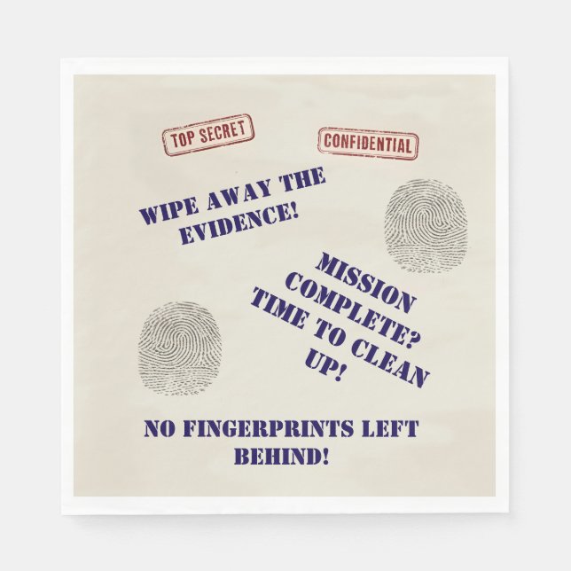 Top Secret Spy Mission Kids Party Napkin (Front)