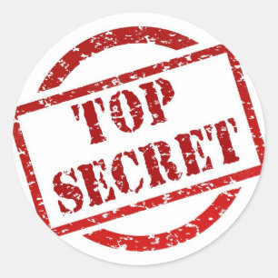 Top Secret Stamp Classic Round Sticker, Glossy Classic Round Sticker