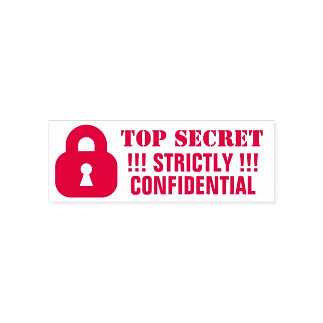 Top Secret strictly confidential keyhole padlock Self-inking Stamp (Design)