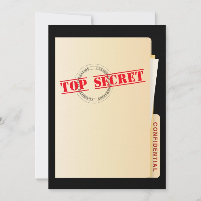 Top Secret Surprise Party Custom Invites (Front)