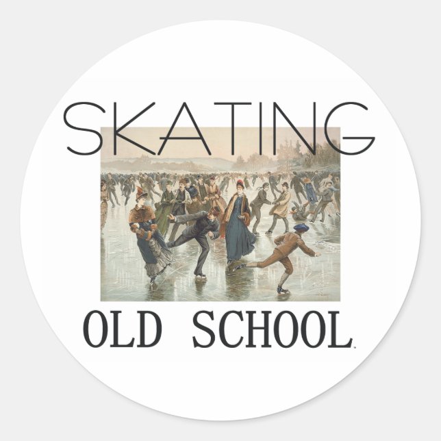 TOP Skating Old School Classic Round Sticker (Front)