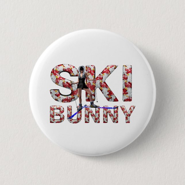 TOP Ski Bunny 6 Cm Round Badge (Front)