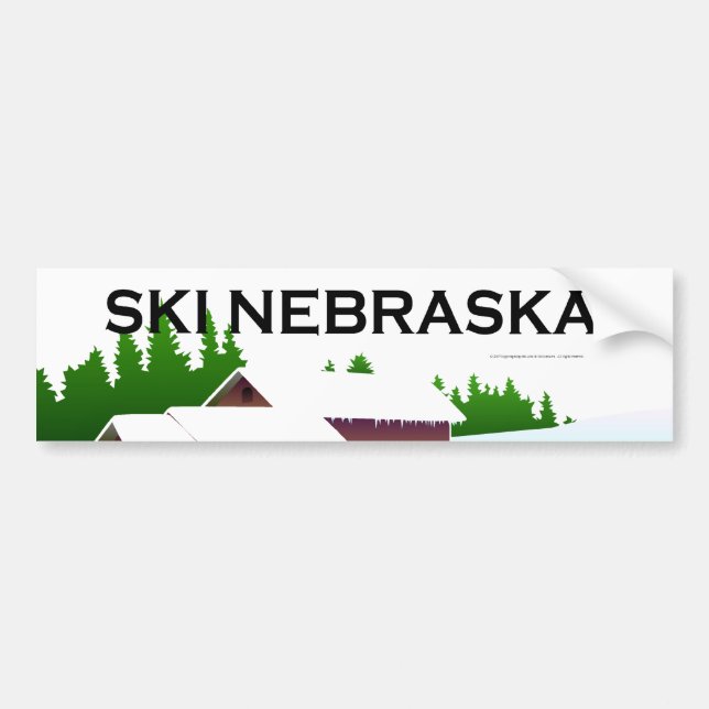 TOP Ski Nebraska Bumper Sticker (Front)