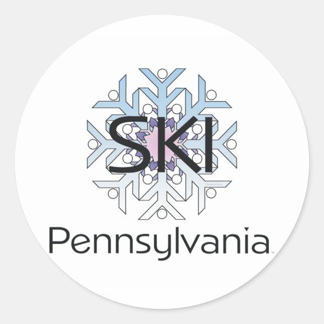 TOP Ski Pennsylvania Classic Round Sticker (Front)