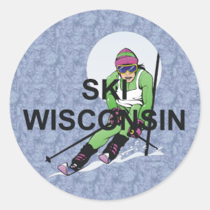 TOP Ski Wisconsin Classic Round Sticker