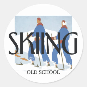 TOP Skiing Classic Round Sticker