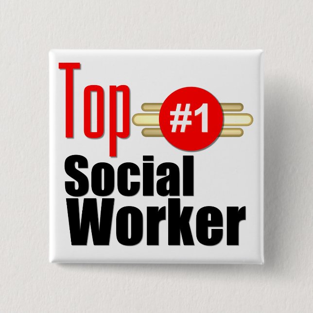 Top Social Worker 15 Cm Square Badge (Front)