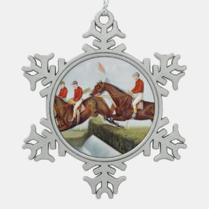 TOP Steeplechase Snowflake Pewter Christmas Ornament