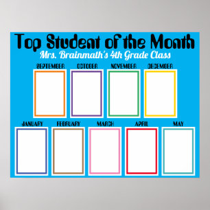 Top student of the month classroom photo display p poster