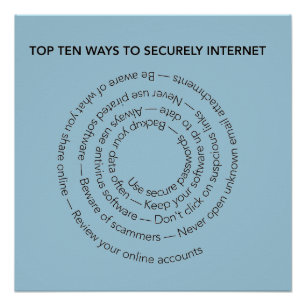 Top Ten Ways to Securely Internet Poster