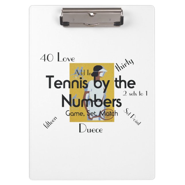 TOP Tennis Numbers Clipboard (Front)