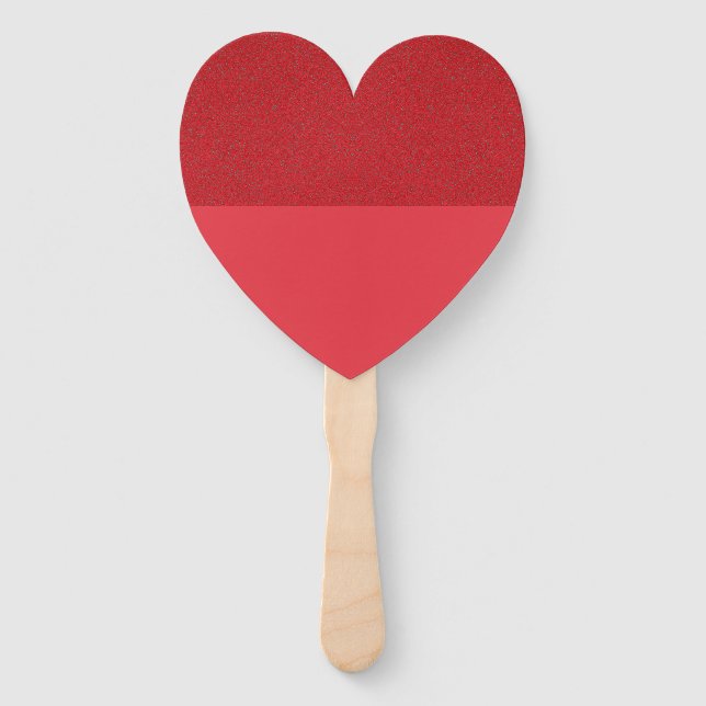 Top Textured Heart Paddle Fan – Tomato Red Custom (Front)