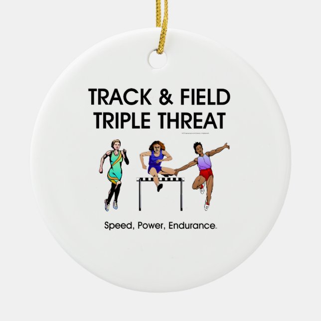 TOP Track Triple Ceramic Tree Decoration (Front)