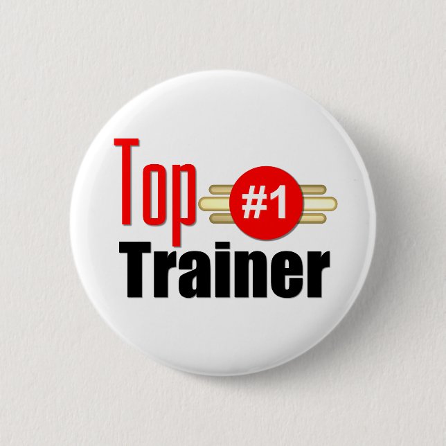 Top Trainer 6 Cm Round Badge (Front)