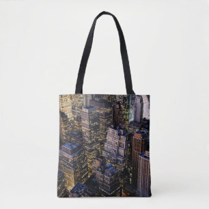 TOP VIEW OF CITY BUILDING TOTE BAG