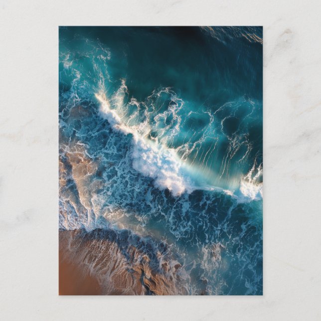 top view of ocean waves Postcard (Front)
