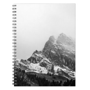 TOP VIEW OF SNOWY MOUNTAIN NOTEBOOK
