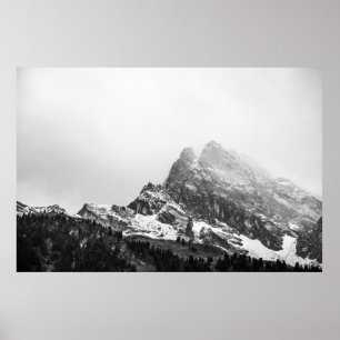 TOP VIEW OF SNOWY MOUNTAIN POSTER