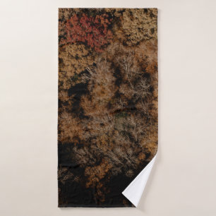 Top-view photography of tree bath towel