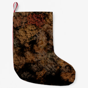 Top-view photography of tree small christmas stocking