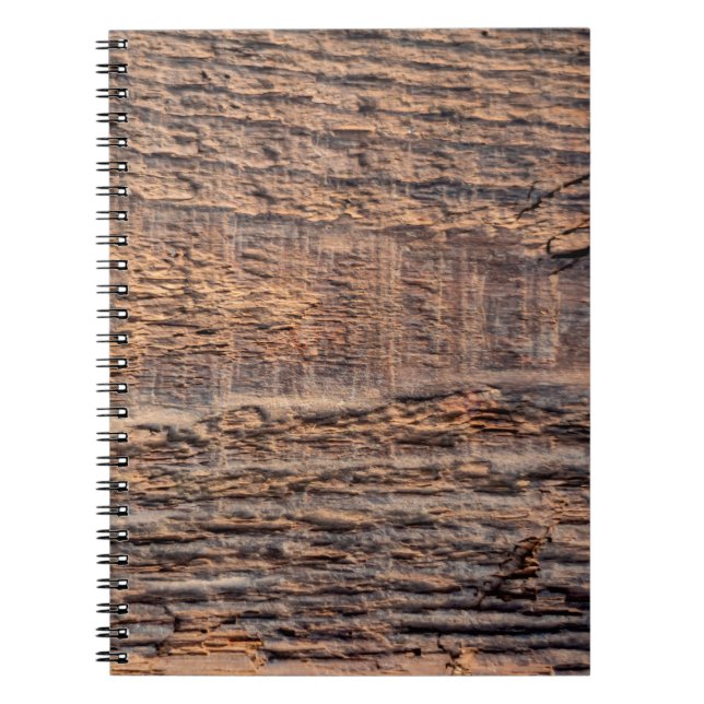 Top view texture of old wood. abstract,aged,antiqu notebook (Front)