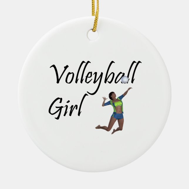 TOP Volleyball Girl Ceramic Ornament (Front)