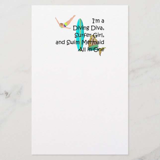 TOP Water Girl Stationery (Front)
