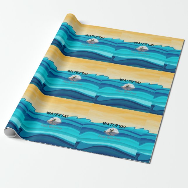 TOP Water Ski Wrapping Paper (Unrolled)