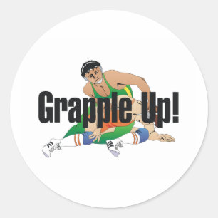 TOP Wrestling Grapple Up Classic Round Sticker