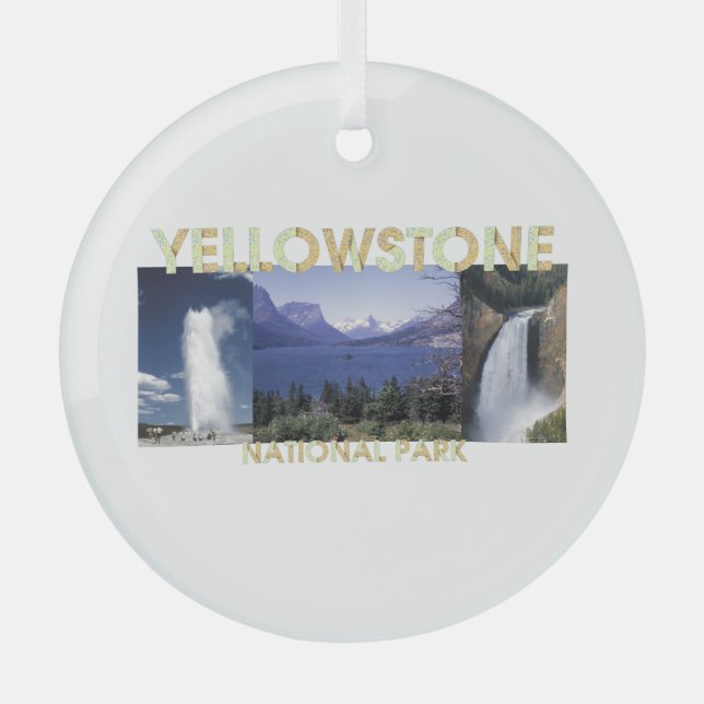 TOP Yellowstone Glass Ornament (Front)