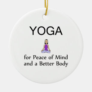 TOP Yoga Slogan Ceramic Tree Decoration