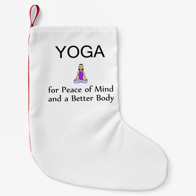 TOP Yoga Slogan Small Christmas Stocking (Front)
