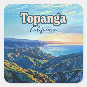 Topanga California Canyon Los Angeles Vintage Square Sticker