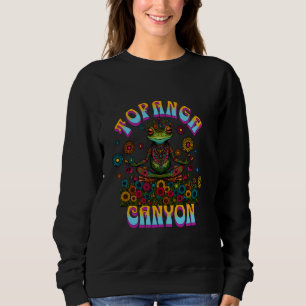 Topanga Canyon Retro Groovy Frog Flowers Sweatshirt