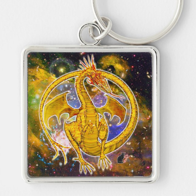 Topaz Cosmic Dragon  Key Ring (Front)
