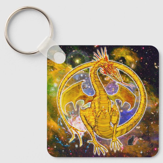 Topaz Cosmic Dragon  Key Ring (Front)
