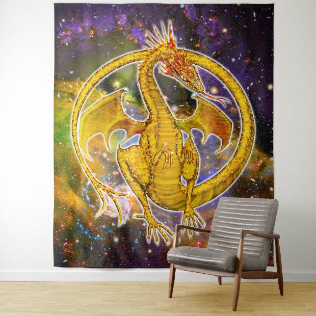 Topaz Cosmic Dragon  Tapestry (In Situ)