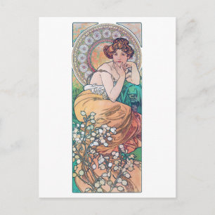 Topaz (Four Jewels), Alphonse Mucha Postcard