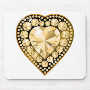 Topaz Gem Heart Mouse Pad