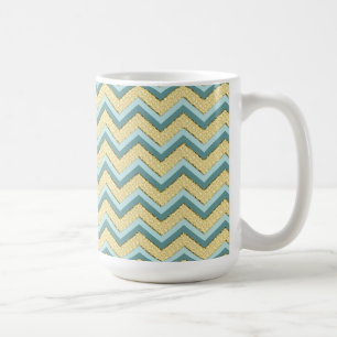 Topaz Glitter Chevron Pattern Coffee Mug