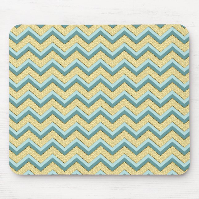 Topaz Glitter Chevron Pattern Mouse Pad (Front)