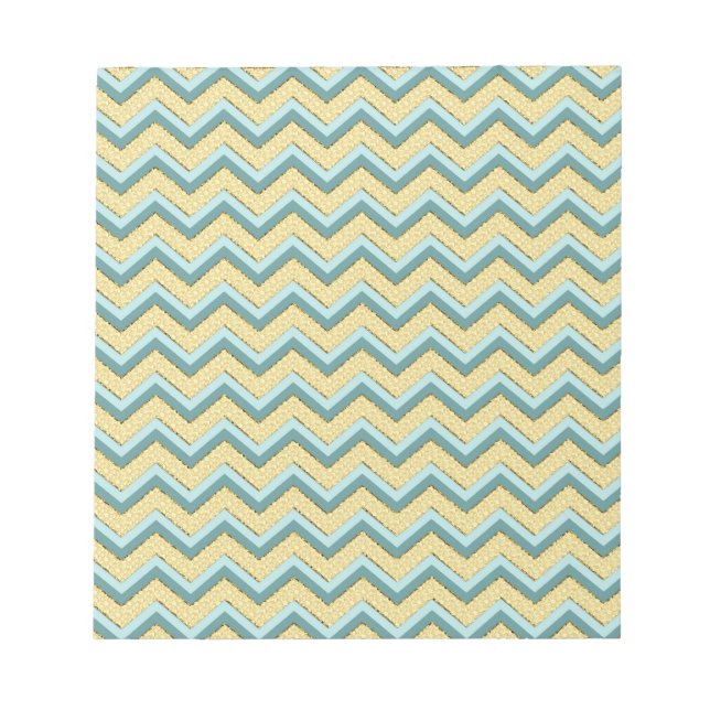 Topaz Glitter Chevron Pattern Notepad (Front)