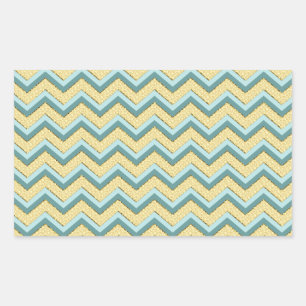Topaz Glitter Chevron Pattern Rectangular Sticker