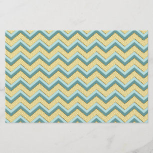 Topaz Glitter Chevron Pattern Stationery