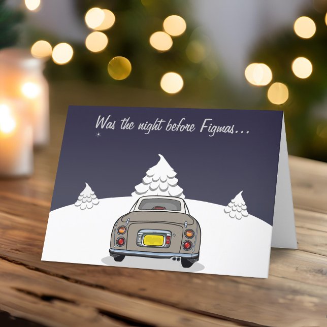 Topaz Mist Figaro Car Christmas Card (Happy Fig-mas! A fun figgy themed christmas card to send to your car! (or your figgy loving friends))