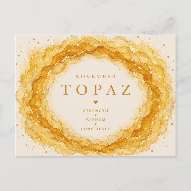 Topaz November Birthstone Postcard (Front)