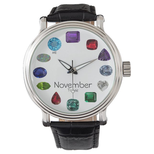 Topaz, November Birthstone Watch (Front)