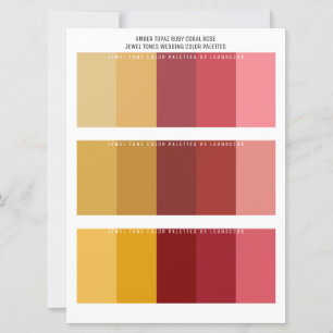 Topaz Ruby Coral Rose Jewel Tone Wedding Colours